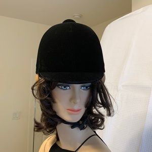 Dressy riding/dressage/jumping black velvet helmet